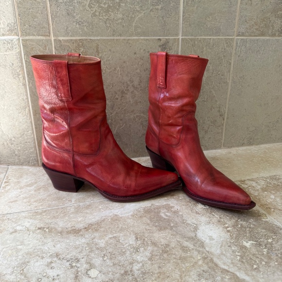 Cole Haan  Red Cowboy Boots Women's SZ 8 1/2 - Picture 2 of 8